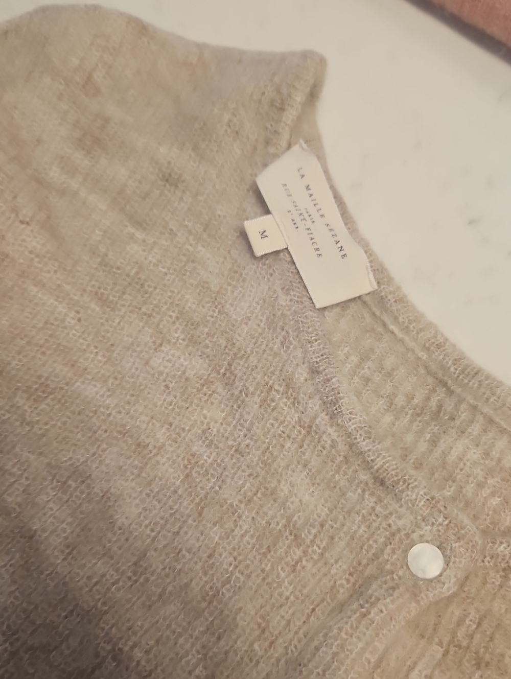 Sezane Gaspard Cardigan Medium Light Beige
